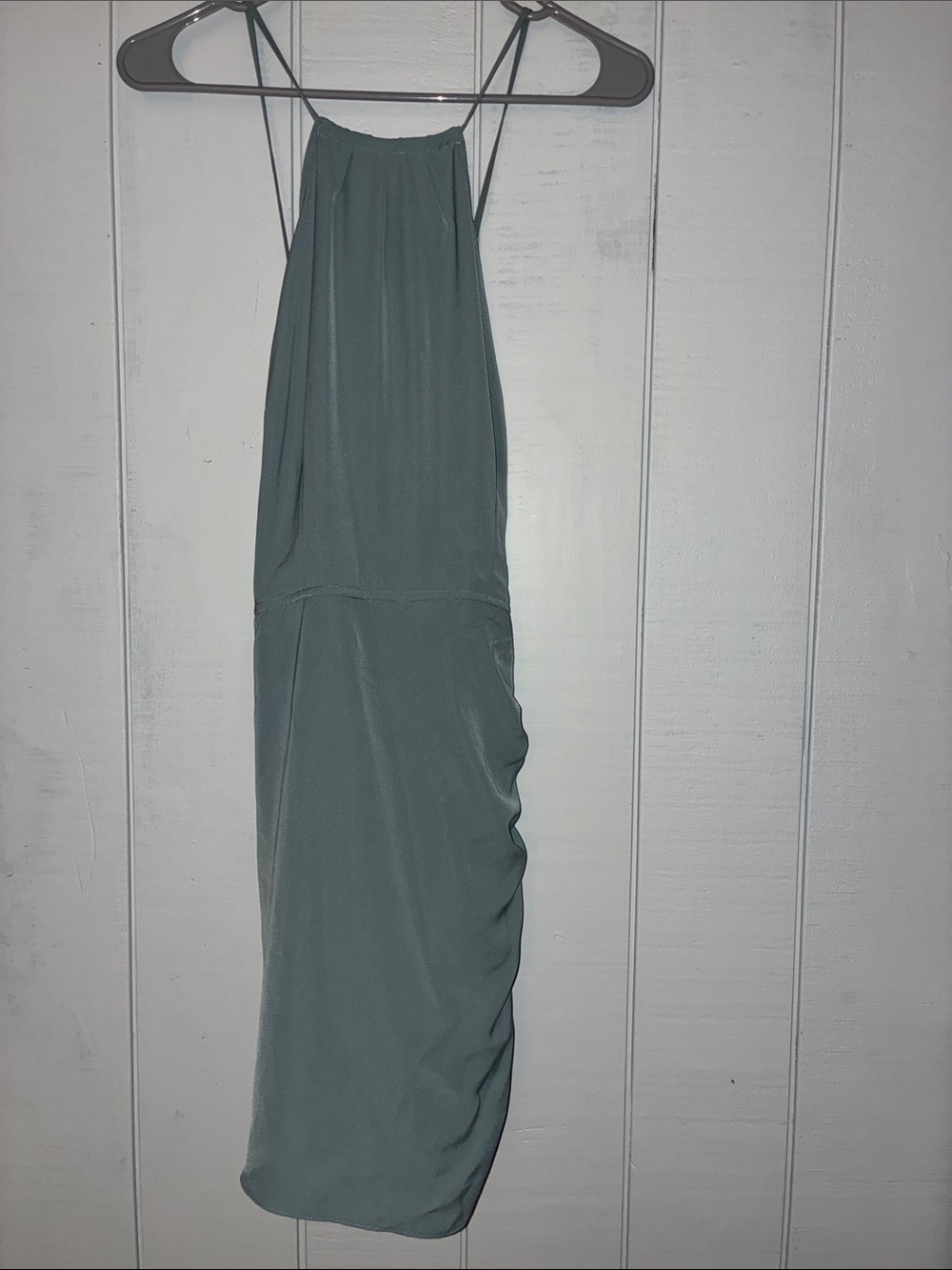 Abercrombie Women's Halter Midi Dress in Dusty Green Size Medium